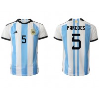 Billiga Argentina Leandro Paredes #5 Hemma fotbollskläder VM 2022 Kortärmad